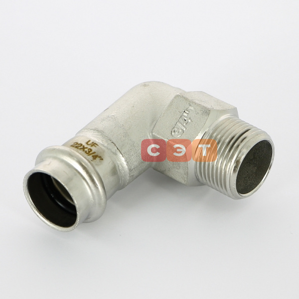 Угол 90° с НР пресс нержавеющий  22 х  3/4"  UniFitt